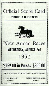 New Annan horse race score card.
