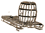 Wagon and barrel used for making a flat ice surface.