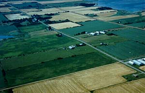 Aerial view over James MacKay's farm.