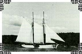 A two masted schooner like ones formerly built in Malpeque.