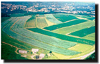An example of cross-slope farming and strip cropping.
